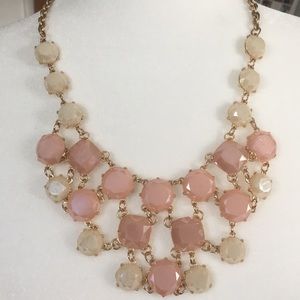Blush Faux Stone Bib Necklace